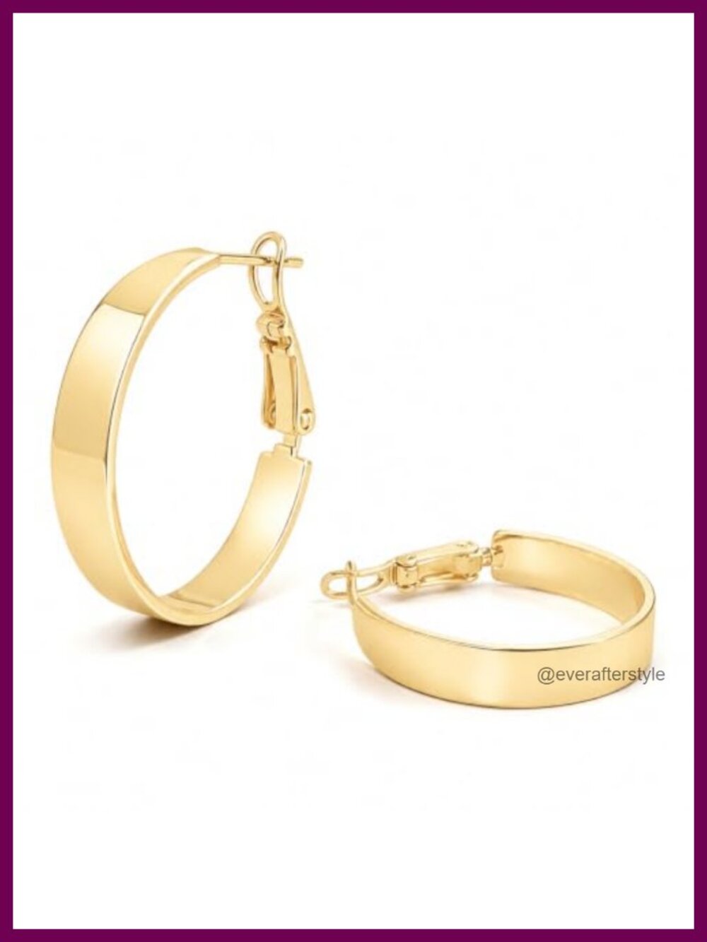 Chunky Hoop Earrings 14k Gold Plated Square-Edge for Women Paddle Back